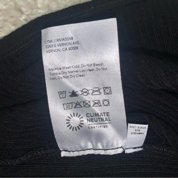 Reformation Laurena Knit Mini Dress Ribbed Black Square Neckline - Picture 13 of 13